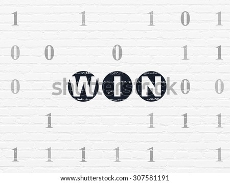 Business concept: Win on wall background