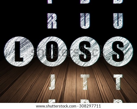 Finance concept: word Loss in solving Crossword Puzzle