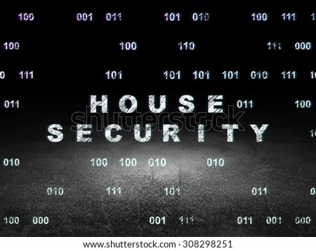 Safety concept: House Security in grunge dark room