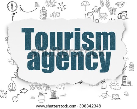 Travel concept: Tourism Agency on Torn Paper background