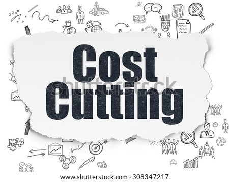 Business concept: Cost Cutting on Torn Paper background