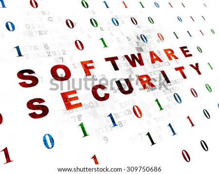 Protection concept: Software Security on Digital background