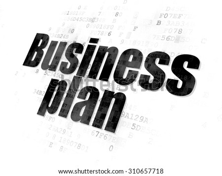 Finance concept: Pixelated black text Business Plan on Digital background