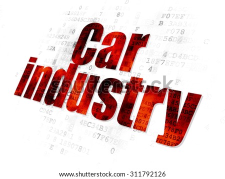 Industry concept: Pixelated red text Car Industry on Digital background