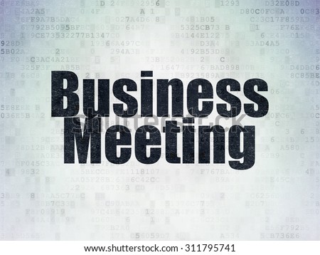 Finance concept: Painted black word Business Meeting on Digital Paper background