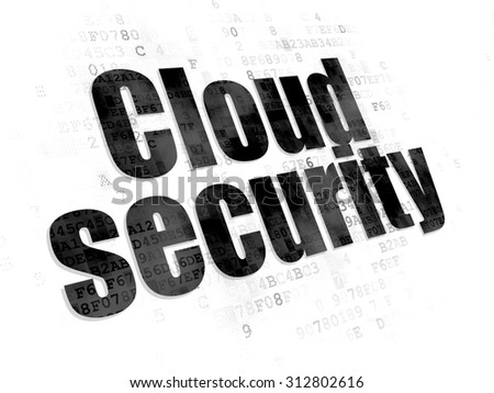 Cloud technology concept: Pixelated black text Cloud Security on Digital background