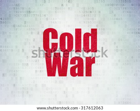 Political concept: Painted red word Cold War on Digital Paper background