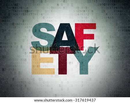 Privacy concept: Painted multicolor text Safety on Digital Paper background