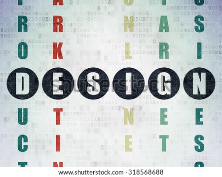 Marketing concept: Painted black word Design in solving Crossword Puzzle on Digital Paper background