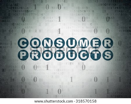 Business concept: Painted blue text Consumer Products on Digital Paper background with Binary Code