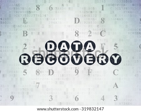 Data concept: Painted black text Data Recovery on Digital Paper background with Hexadecimal Code