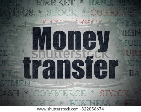 Banking concept: Painted black text Money Transfer on Digital Paper background with   Tag Cloud
