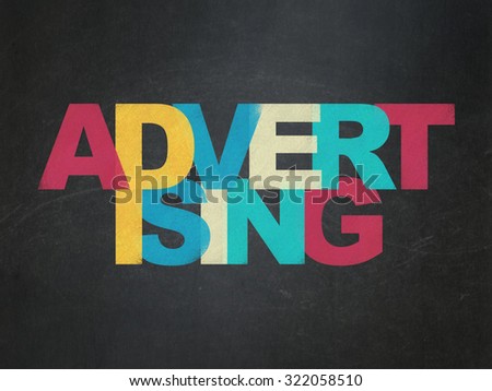 Marketing concept: Painted multicolor text Advertising on School Board background
