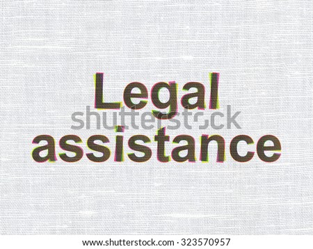 Law concept: CMYK Legal Assistance on linen fabric texture background