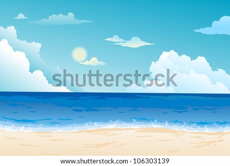 Beautiful Sea Landscape Background vector