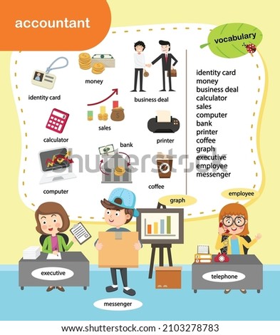 education vocabulary accountant vector illustration