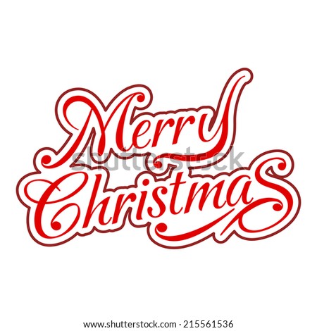 Merry Christmas Typography Vector Icon - 215561536 : Shutterstock