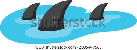shark in the water illustration vector
