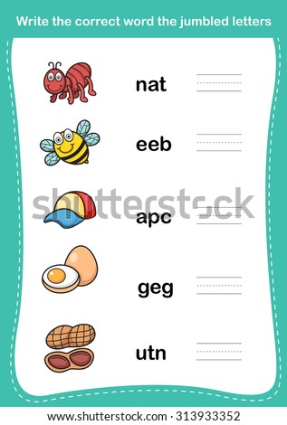 Vector Images, Illustrations and Cliparts: Write the correct word the ...