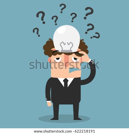 No idea concept,Business thinking with question marks,illustration vector