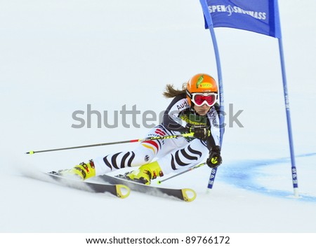 ASPEN, CO - NOV. 26: Lena Duerr competes at the Audi Quattro FIS Women Giant Slalom Worldcup ski race in Aspen, CO on Nov 26, 2011