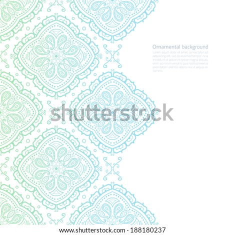 Vector ornate light background with copy space