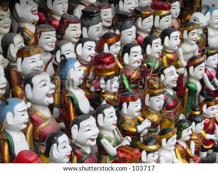 Vietnamese water puppets for its famous water puppet theater