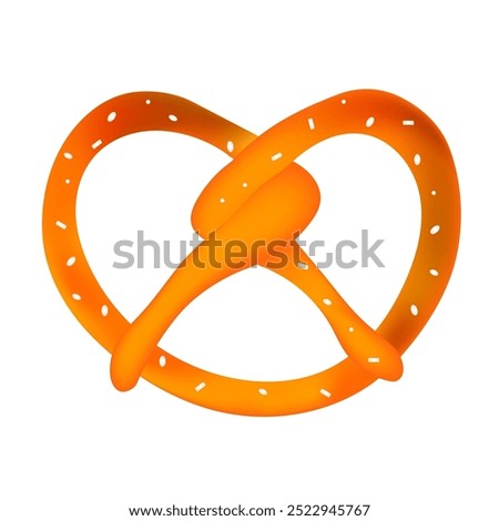 Bavarian pretzel symbol of oktoberfest with salt on white background