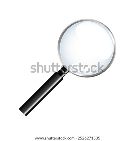 Magnifying glass loupe with gray handle on white background