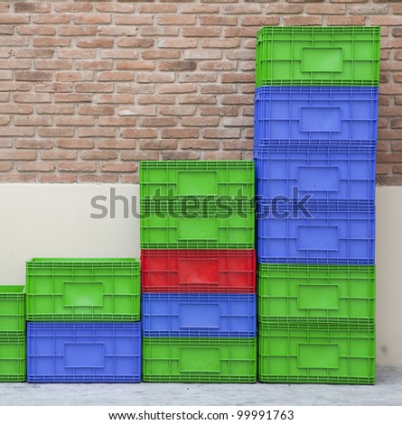 Colorful beer crates