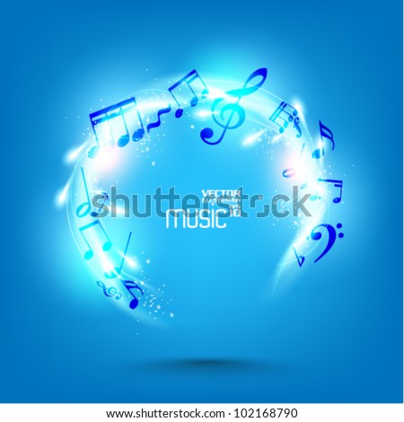 modern conceptual music notes vector design