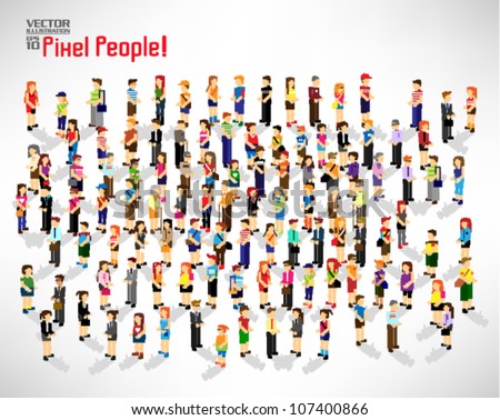 a large group of people gather together vector icon design