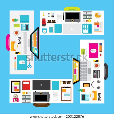 Vector Design Elements for Business Office Workplace