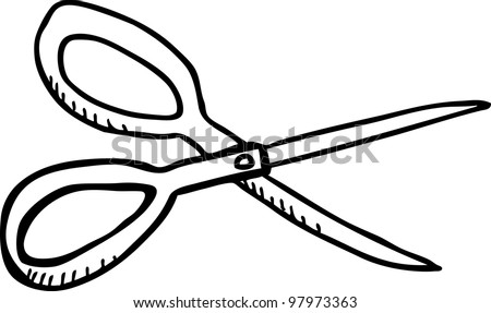 Scissors In Doodle Stock Vector Illustration 97973363 : Shutterstock