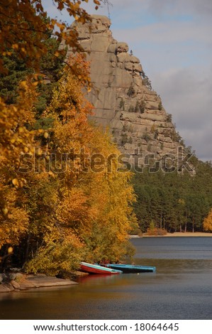 Borovoye view in fall, Central Asia
