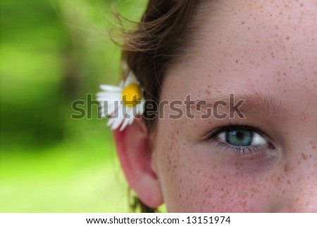 Similar – Image, Stock Photo behind blue eyes Freckles