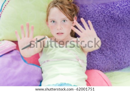 young girl not in the mood to talk