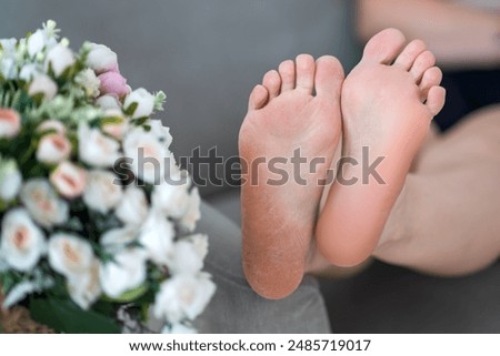 Similar – Image, Stock Photo legs with dried flowers III