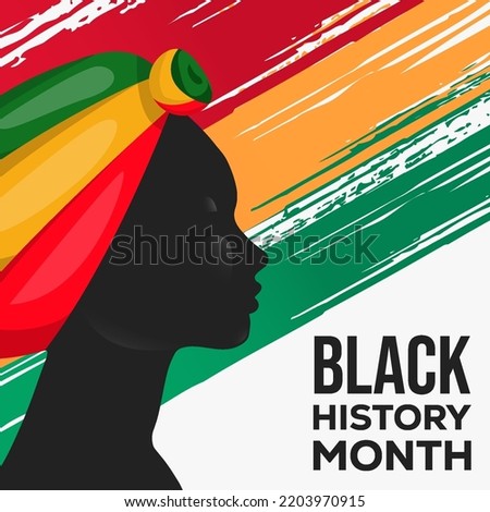 black history month illustration with african women
