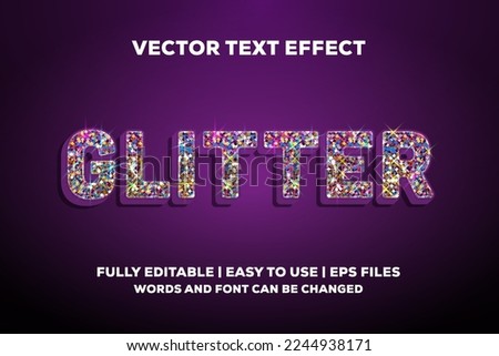 colorful glitter text effect fully editable