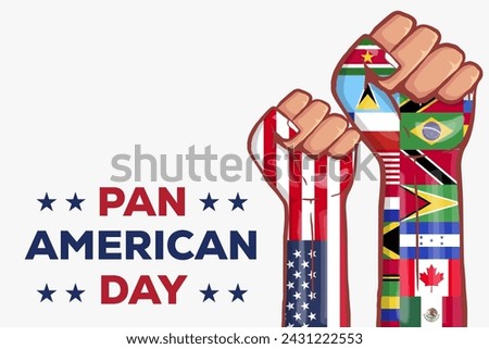 pan american day background illustration with hands