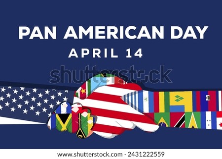 pan american day background illustration with hand holding each other