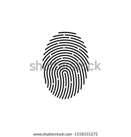 finger print fingerprint lock secure security logo vector icon illustration