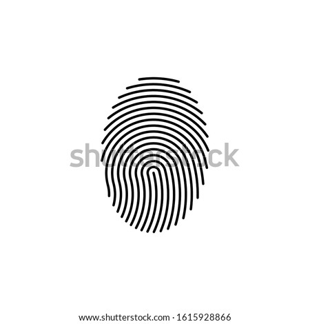 finger print fingerprint lock secure security logo vector icon illustration