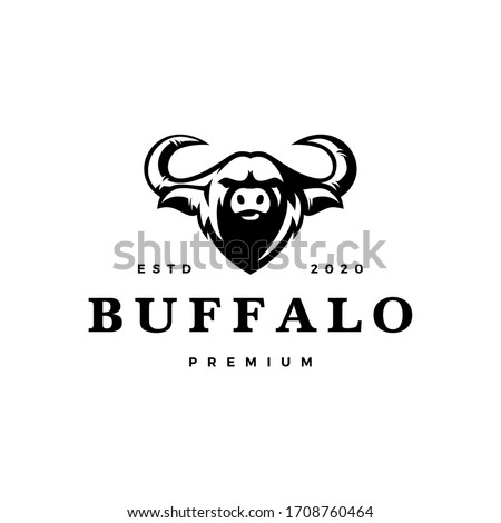 water buffalo head logo vector icon illustration