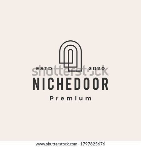 niche door hipster vintage logo vector icon illustration