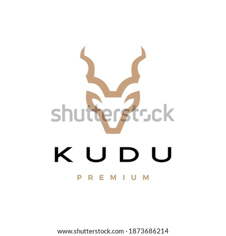 kudu head logo vector icon illustration
