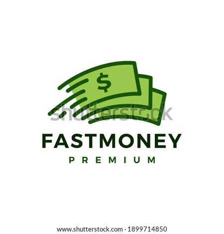 fast money paper quick logo vector icon illustration