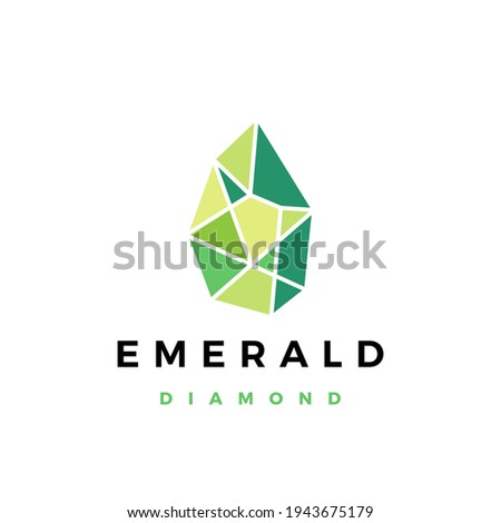 emerald diamond gem stone logo vector icon illustration