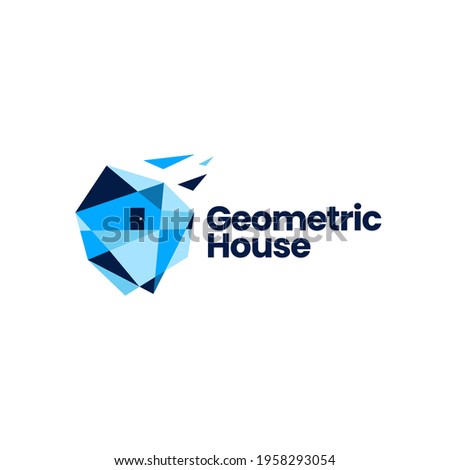geometric house home polygonal logo vector icon illustration